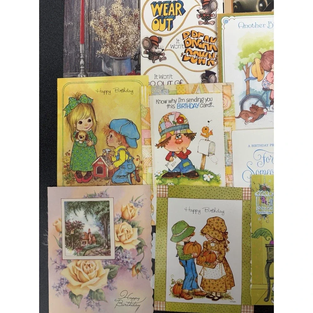 Vintage Birthday Cards Some Fronts ONLY Scrapbooking Crafts Decoupage Lot of 50+